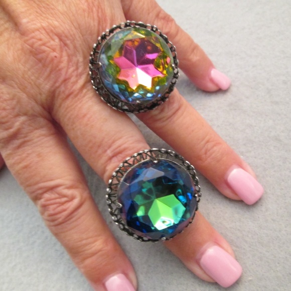 Beautifully Outrageous Vintage 60's PRISM Ring>Adjustable,Statement Ring - Picture 1 of 4